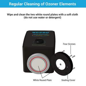 WEIPRO Generator Ozon Akuarium 3000g 4000g yang Dapat Disesuaikan, Pengolahan Air Kolam Ikan, Penghilang Alga & Sterilisasi Mesin Ozon - Product Image 2