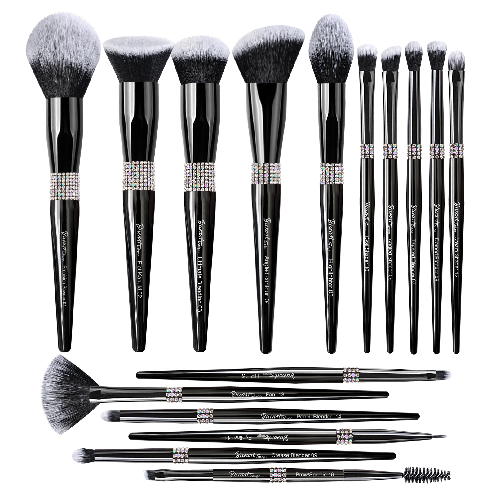 16pcs Black Rehineston Brush