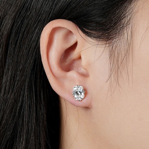 Fashion <b>Jewelry</b> 14k Gold Filled 4 Prong Setting Retro Geometric <b>Statement</b> Cubic Zirconia Stud Earrings for Women - Product Image 5