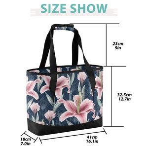 Wholesales Custom Flower Abstract Lunch Bag Keep Fresh and Warm School Cooler Insulated Lunch Bag for Beach Picnic - Product Image 2