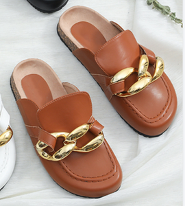 Nuove <span class=keywords><strong>Ciabatte</strong></span> da Donna <span class=keywords><strong>con</strong></span> <span class=keywords><strong>Catene</strong></span> Metalliche, Stile Europeo e Americano, Mezze <span class=keywords><strong>Ciabatte</strong></span> alla Moda, Casual e Comode - Product Image 5