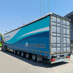 Semi-<span class=keywords><strong>remorque</strong></span> à rideaux latéraux 5 essieux 120 m³ avec bâche et caisse de chargement pour camion - Product Image 3