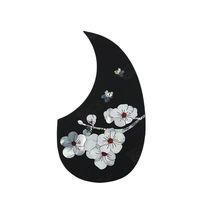 Plaque de protection de guitare acoustique HB-01 41/40 pouces avec incrustation florale en celluloïd, colle souple élastique, épaisse et colorée, rose