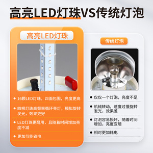 Chkl Led Magnetic Alarm <b>Light</b> 220V Red Rotating Warning <b>Light</b> With Strong Magnet Base For Industrial Safety Use - Product Image 3