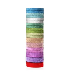 Bandes Washi scintillantes multicolores, 5mm, 1 pièce, rubans de masquage pour bricolage, artisanat, design de Scrapbooking