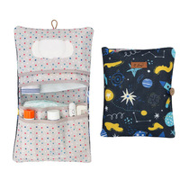 Organisateur de caddie de couches de pépinière portable avec couvercle sac fourre-tout de rangement pour bébé panier en feutre pour table à langer voiture et utilisation de voyage
