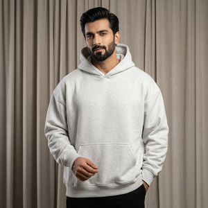 Sudadera con Capucha de Invierno 100% Algodón, Color Negro, 420g, Terciopelo, Personalizable con Bordado, Impresión y Relieve, Corte Holgado, Estilo Deportivo - Product Image 1
