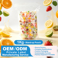 Individueel verpakte 3D fruitvormige gummy snoepjes, transparante zachte gelei snoepjes, gemengde kauwsnoepjes, groothandel