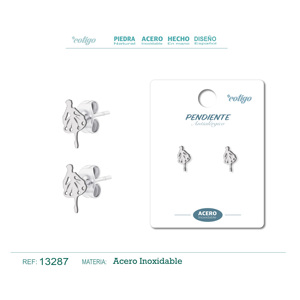 Orecchini pendenti alla moda in acciaio inossidabile color argento - Product Image 1