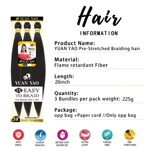 Échantillon Gratuit - Mèches Synthétiques Yaki Lisses et Douces de 52 Pouces (225g) pour Tresses Africaines, Fibre Pré-Étirée EZ 3x pour Tressage Facile - Product Image 2