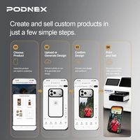 Imprimante à plat UV PodNEX pour coques de téléphone et impression couleur, imprimante d'étiquettes numérique multicolore tout-en-un, nouveau modèle Fluxionprint 1