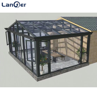 Solarium 4 saisons personnalisé en aluminium de haute qualité avec toit plat imperméable sur pied moulé pour usage extérieur