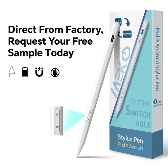 Factory Direct Selling Dual-Mode Touchscreen Stylus Pen System Switchable Touchscreen Pen for IPad/iOS/Android OEM