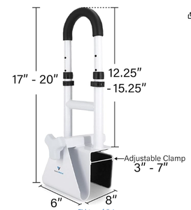 Corrimano di sicurezza per vasca da bagno e corrimano per doccia, adatti per bagni di anziani e disabili. Sono dotati di manici antiscivolo. - Product Image 2