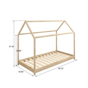 Cadre de lit moderne personnalisé en bois de pin massif avec garde-corps pour meubles de chambre d'enfants à usage domestique - Product Image 3