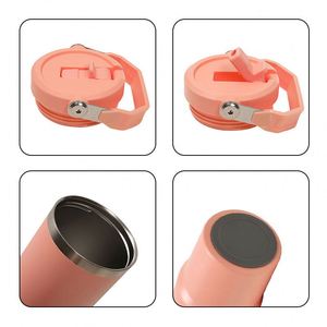 Gobelet isotherme à double paroi de 20 oz avec couvercle à paille et poignée de transport, sans BPA, tasse portable qui s'adapte parfaitement au porte-gobelet de voiture - Product Image 3