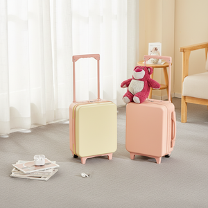 <span class=keywords><strong>Valise</strong></span> à roulettes pour enfants, style simple, mini, avec roues pivotantes à 360°, en ABS+PC, étanche, légère, pour garçons - Ventes flash - Product Image 1