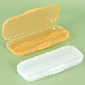Boîte de transport pour ustensiles de pique-nique SUNSHING, porte-couverts en silicone pour bébé, conteneur à couverts en plastique épais, étui de voyage pour cuillère et fourchette - Product Image 5