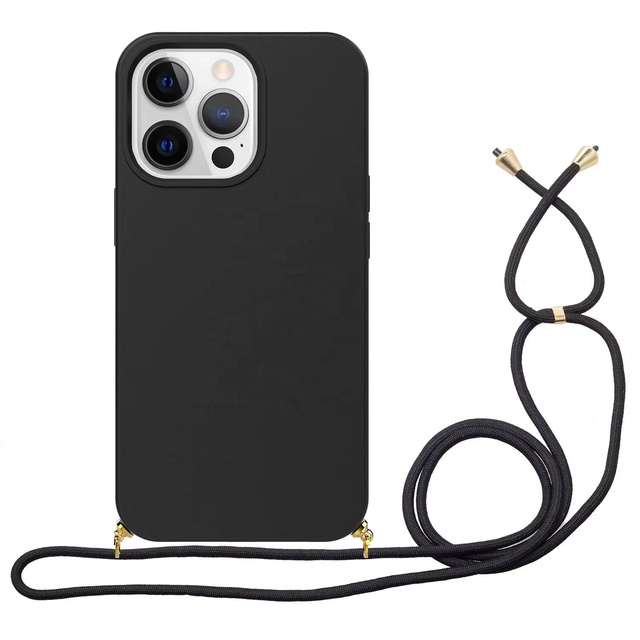 2025 Premium Biodegradable Wheat Straw Phone Case With Neck Lanyard Anti-fall for iPhone 15 Ultra Case for iPhone 14 15 Pro Case