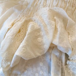 Tongxingyuan Girls' Shirt Autumn Long Sleeve Lace Top Breathable Chiffon Cotton Children's Blouse Solid Color Fall 2023 - Product Image 3