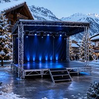Plataforma de Escenario Plegable de Aleación de Aluminio 290x290mm, Sistema de Escenario Modular con Certificación CE TUV, Capacidad de Carga de 200kg para Uso en Interiores/Exteriores