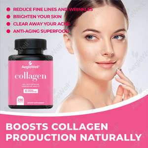 טבליות קולגן מתקדמות של אגלוול <span class=keywords><strong>6</strong></span>,000 מ\\\"ג קולגן עם ויטמין C לשיער, עור וציפורניים טבליות קולגן עם ויטמין C - Product Image 3