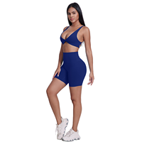 Short de sport élastique à taille haute pour femmes Logo personnalisé Fitness Yoga Bike Run Cycle Shorts-Motif solide