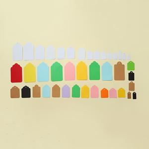 손으로 쓴 금 실버 보석 가격 태그 컬러 종이 카드 거친 면 로프 빈 태그 매달려 액세서리 포장 라벨 - Product Image 5