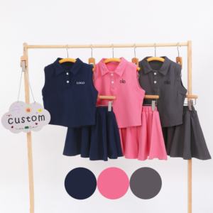 Kerui nuovo stile donna ragazza abbigliamento personalizzato in cotone 10% poliestere POLO per bambini Set estivo alla moda per ragazze - Product Image 1