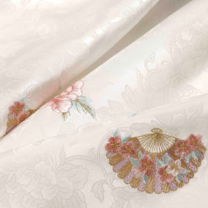 <span class=keywords><strong>2026</strong></span>新款高级中国提花刺绣面料纬编涤纶编织工艺适合婚礼女童现货商品 - Product Image 3