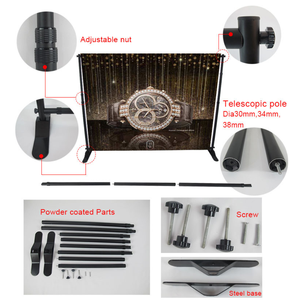 Système de toile de fond en aluminium robuste avec pieds renforcés et connecteurs métalliques pour événements intérieurs et extérieurs - Product Image 2