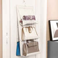 Organisateur de sac à main suspendu pour garde-robe placard sac de rangement Transparent organisateur de stockage de sac à main Double face