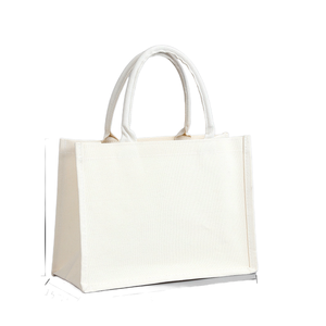 Bolsas de <span class=keywords><strong>Yute</strong></span> 2022 con Logotipo Personalizado, Diseño de Letras, Totalmente Blancas, de Lona Impermeable con Interior Laminado, Bolsas de <span class=keywords><strong>Yute</strong></span> para Compras - Product Image 1