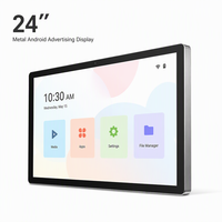 Écran publicitaire Android métallique 24 pouces à prix de gros, couleur personnalisée, emballage avec logo, version d'application et système d'exploitation, garantie 1 an