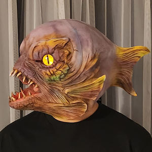 Máscara <span class=keywords><strong>de</strong></span> Piranha <span class=keywords><strong>de</strong></span> Látex, Máscara Completa <span class=keywords><strong>de</strong></span> Terror, Disfraz <span class=keywords><strong>de</strong></span> Terror, Accesorios <span class=keywords><strong>de</strong></span> Terror para Halloween, Carnaval, Disfraces - Product Image 3