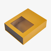 Boîte cadeau personnalisée de luxe pliable en forme de livre, en carton rigide avec fermeture magnétique et fenêtre transparente en PVC