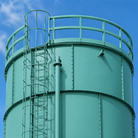 Silo à ciment boulonné standard d'exportation 2000T, réservoir de stockage modulaire de 12,5 m de diamètre, silo en acier haute résistance avec 8 pieds de support