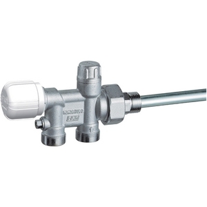 Valvola Termostatica Monotubo 1/2 Pollice Cromata per Sistemi di Riscaldamento - Product Image 1