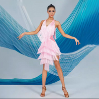 TONGYANG 2026 Nouvelle Robe de Danse Latine Professionnelle pour Femmes, Robe de Soirée Sexy à Franges pour la Pratique de la Danse