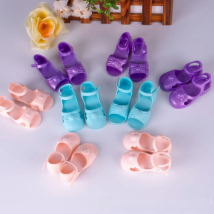 60 सेमी BJD गुड़िया के लिए लघु जूते प्लास्टिक pvc प्यारा तितली जूते जूते के फ्लैट राजकुमारी जूते 7 सेमी रबर सैंडल - Product Image 1