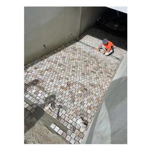 رصف مرصع بالحصى من الكوارتز الأبيض البيج بتصميم حديث ، دعم خارجي مزين بأسعار منخفضة لحمام السباحة والفناء - Product Image 3