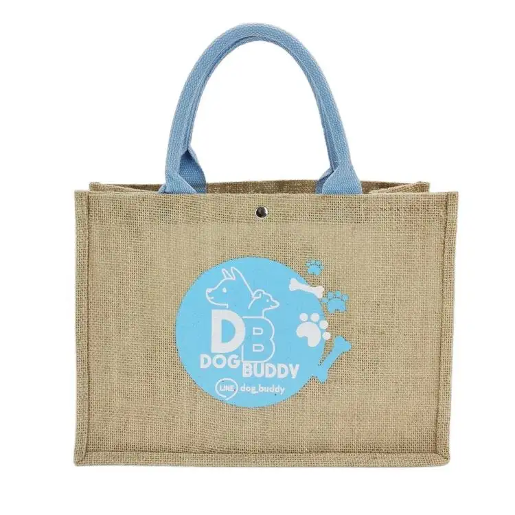 Tote bag in juta con stampa rotocalco riutilizzabile con Logo personalizzato all'ingrosso