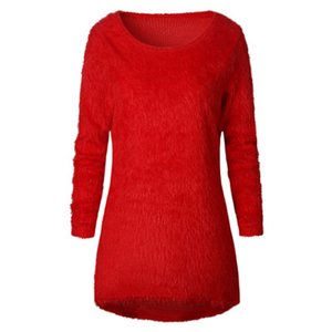 Pull ample à manches longues pour femmes, chandail chaud tricoté - Product Image 4