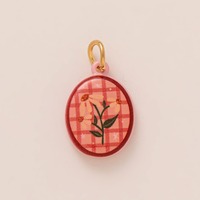 Kalung Rantai Mode Karya Seni Kuningan Lukisan Tangan Motif Botani Cerah Liontin Cinta Set Perhiasan Kerajinan Tangan DIY Baru
