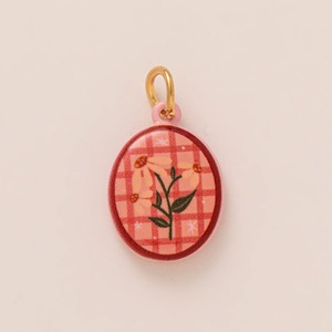 Collares de cadena de latón pintados a mano con motivos botánicos vibrantes, colgante de amor, nuevo conjunto de joyería artesanal DIY - Product Image 2