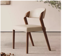 Chaise de salle à manger en bois massif antique XY-best, réglable en hauteur, pour la maison, le bureau et l'hôtel, avec revêtement en cuir moderne