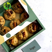 Boîtes de boulangerie personnalisées écologiques en matériaux recyclés de qualité alimentaire avec fenêtre pour macarons, pâtisseries, biscuits, sushis