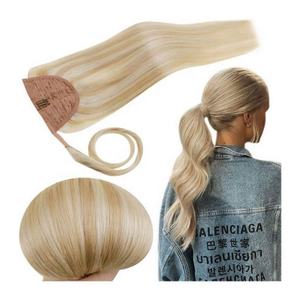 Queue de cheval longue et droite en cheveux humains 100% vierges brésiliens Remy, à clipser, pas chère - Product Image 1