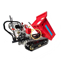 Mini-dumper sur chenilles, capacité de charge de 500 kg, moteur à essence, chenilles en caoutchouc, 7,5 CV, véhicule de transport compact pour la construction, la ferme et le jardin