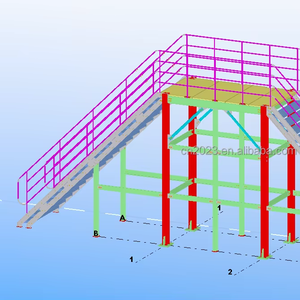 Escalier extérieur compact pour bâtiment commercial, marches en acier galvanisé pour maison, design d'escaliers industriels - Product Image 1